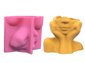 Molde silicona maceta media cabeza